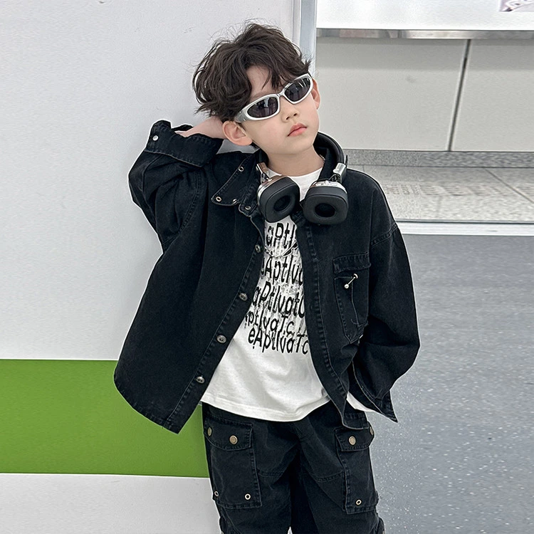 HY2520男童韩版外套2025春季新款儿童洋气宽松上衣中小童春装潮