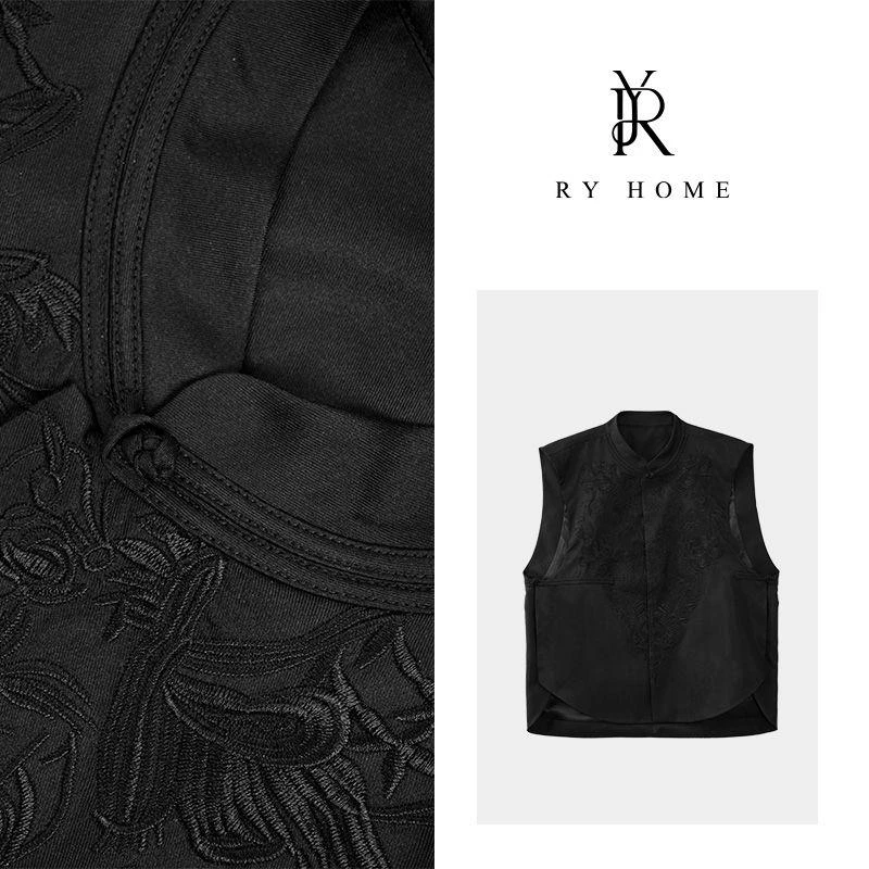 【容雨RYHOME】“锦绣鸾凤”100%桑蚕丝国风提花刺绣工艺马甲24MJ1383