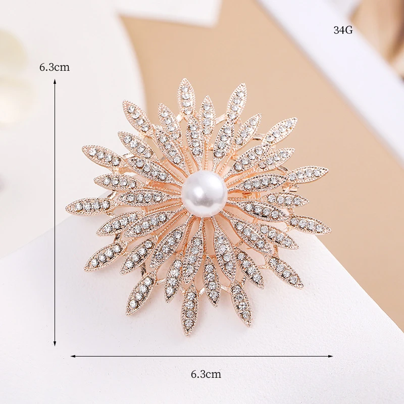 铜合金亚克力胸针 022爆款金色太阳花胸针饰品