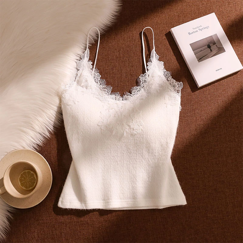 性感V领气质蕾丝吊带背心女2025新款内搭洋气减龄无袖打底上衣