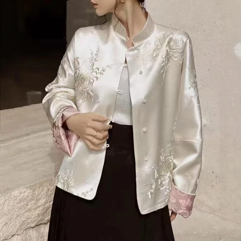 【月光绣】重工刺绣双面双穿国潮风外套新中式翀20248563—莉莉