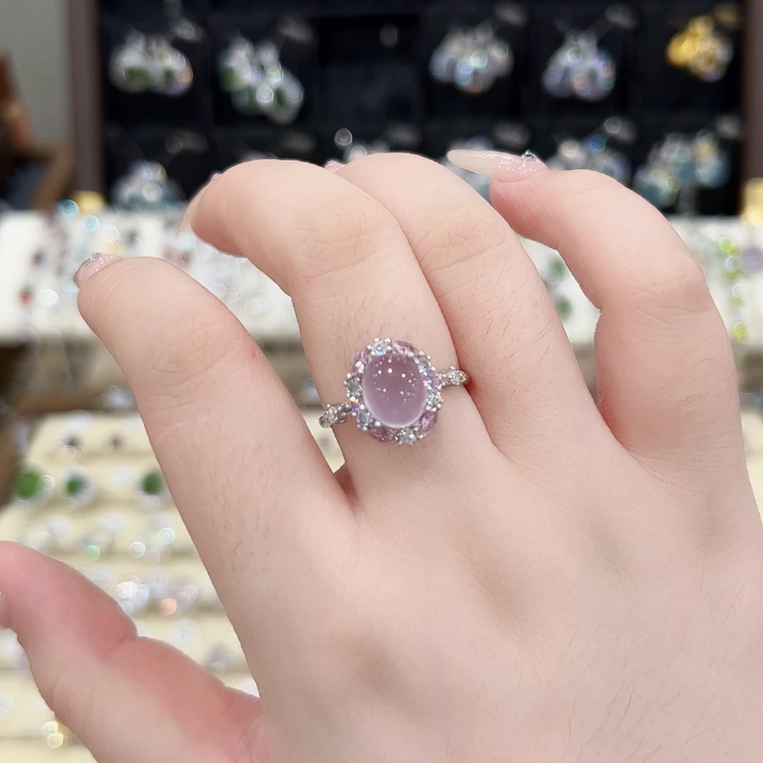 小***称银S925镶嵌戒指萤石