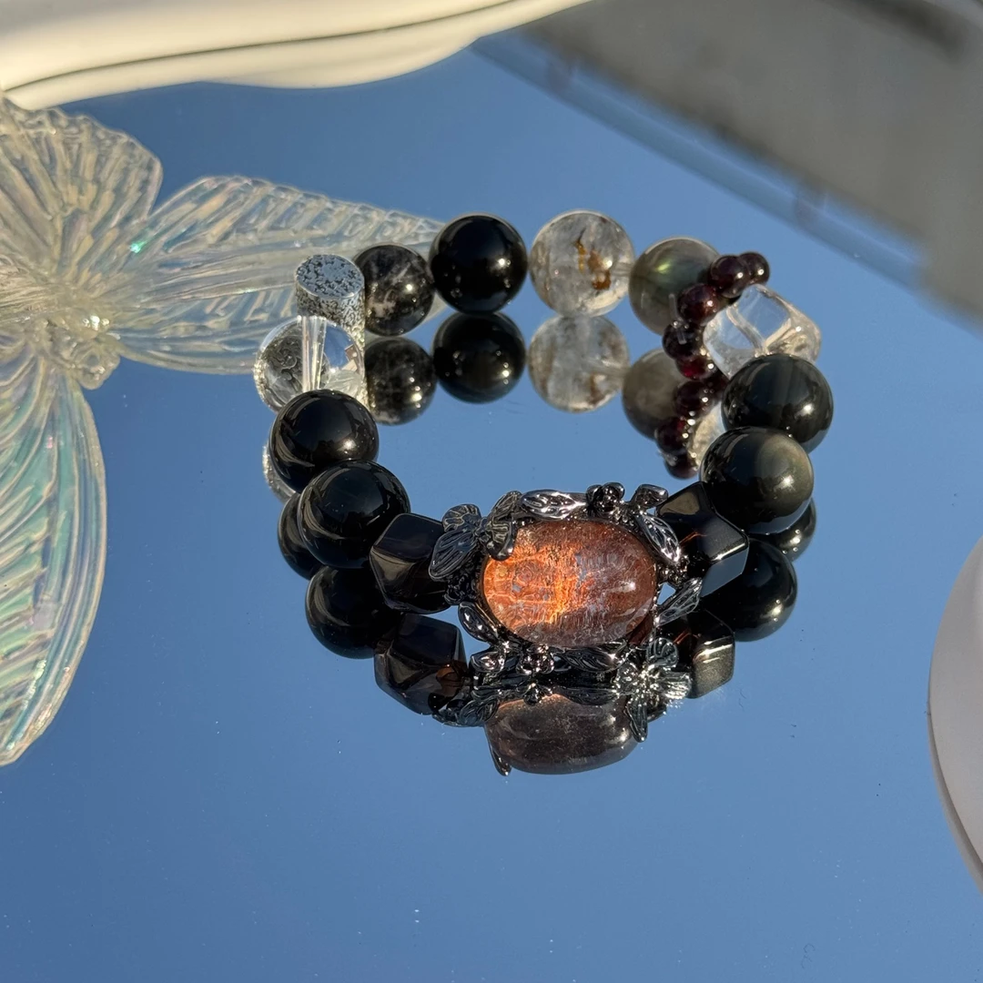 {暗黑系}小众饰品原创设计水晶手串高品质