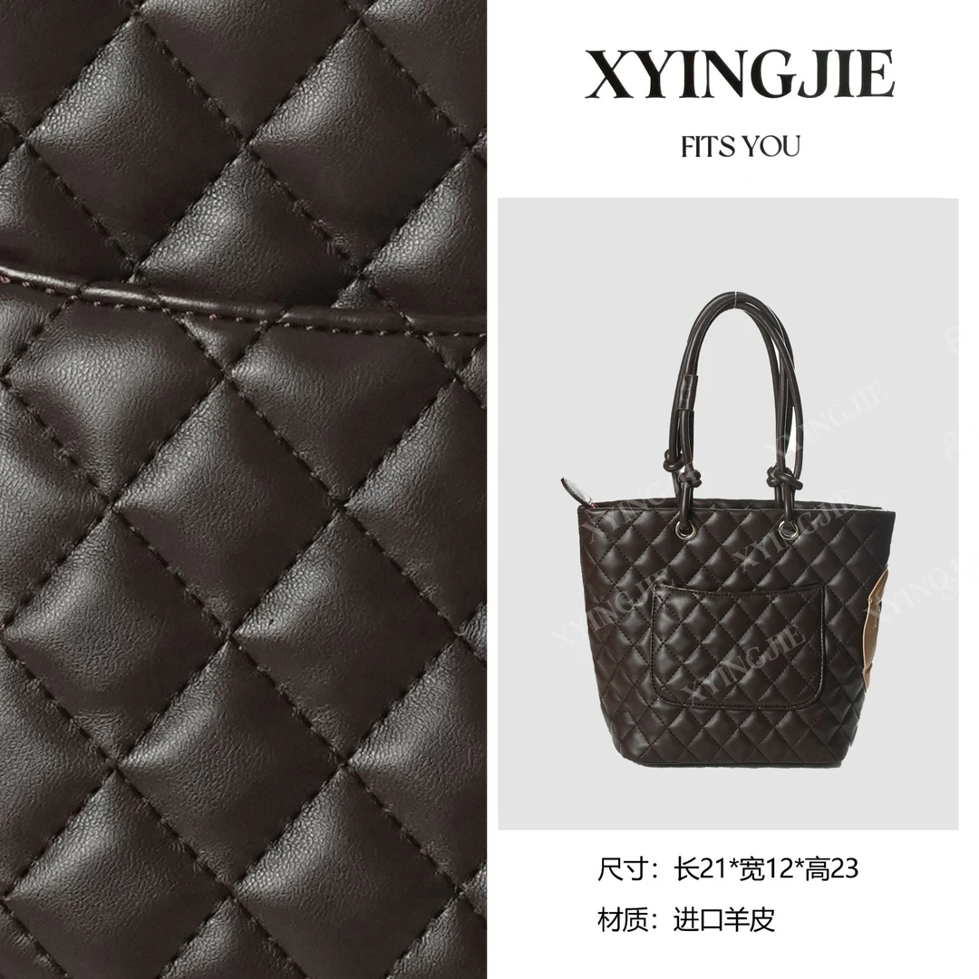 XYINGJIE原创设计香家康鹏菜篮子包时尚单肩托特包BNT-310咖色