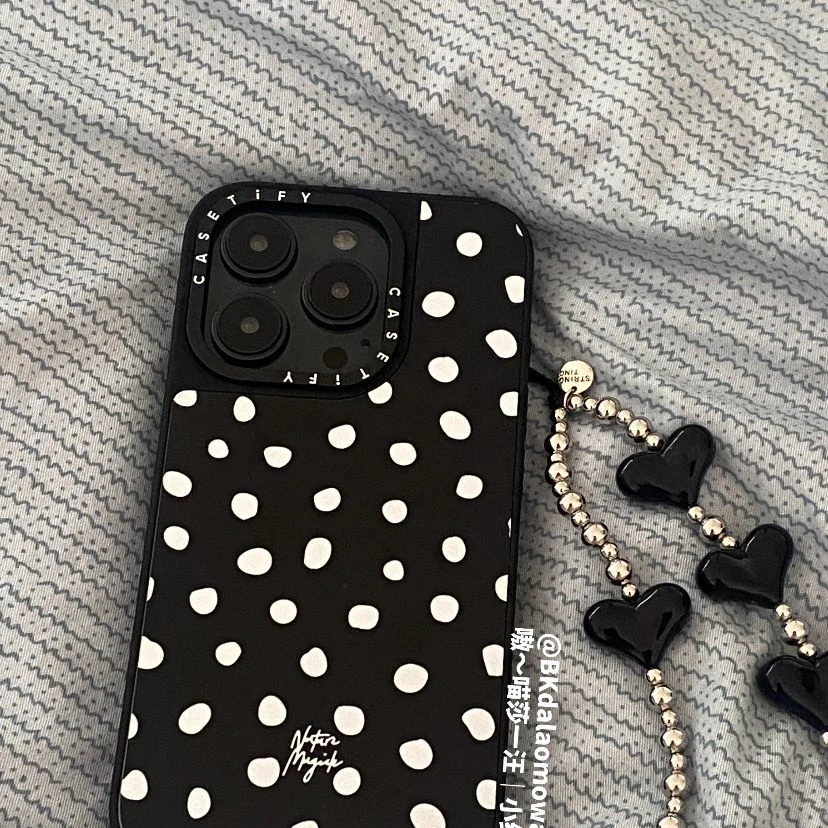 联名彩色艺术波点手机壳适用iPhone16promax15pro时尚14镜子