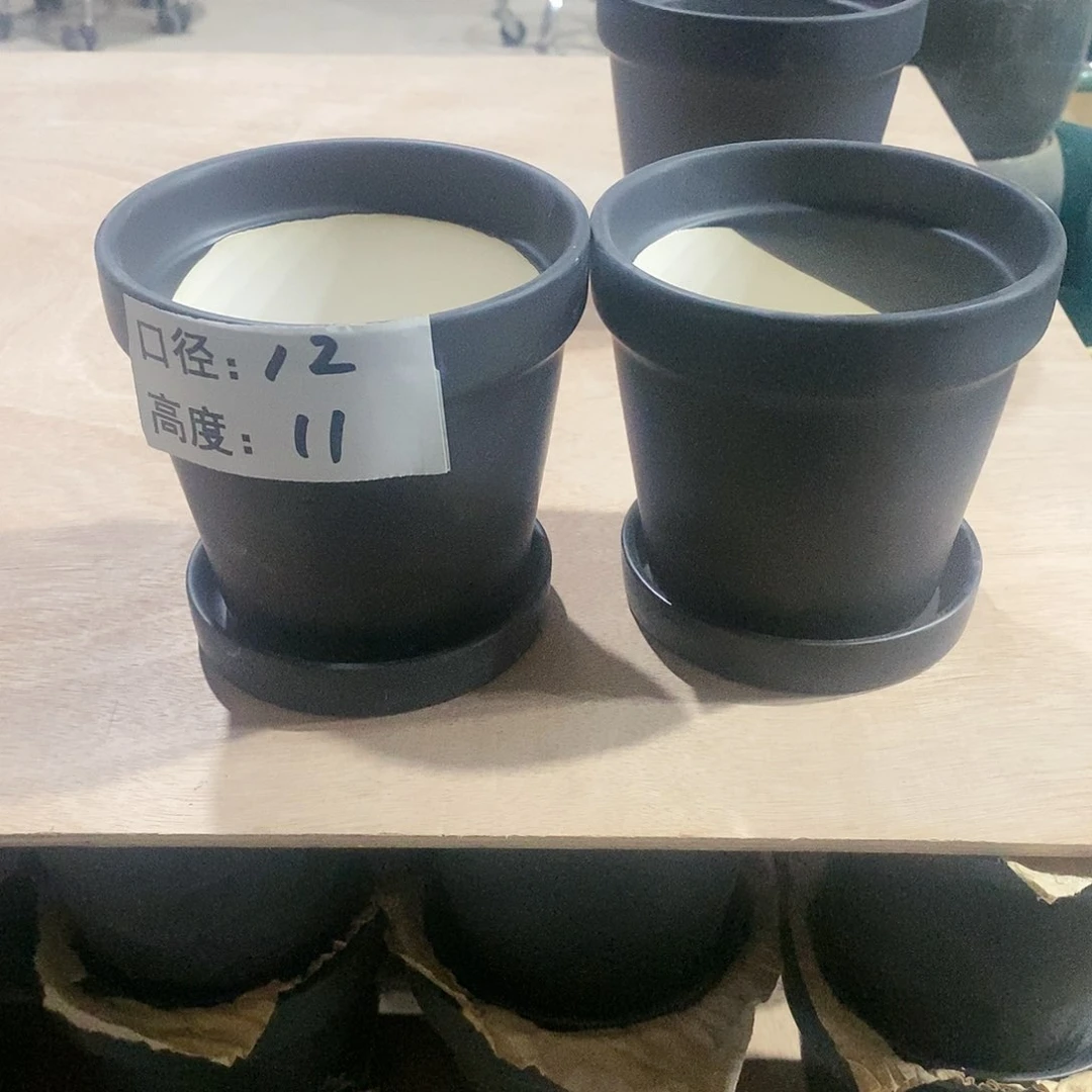 【闪购商品】微瑕花盆-黑12×11-2个带托