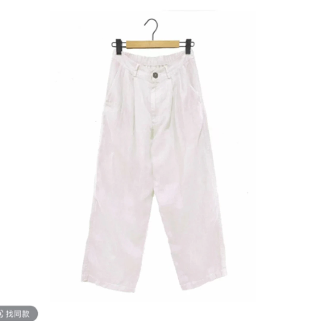 左岸迷香 Z25SS3014 春夏百搭亚麻休闲裤 原创小众长裤