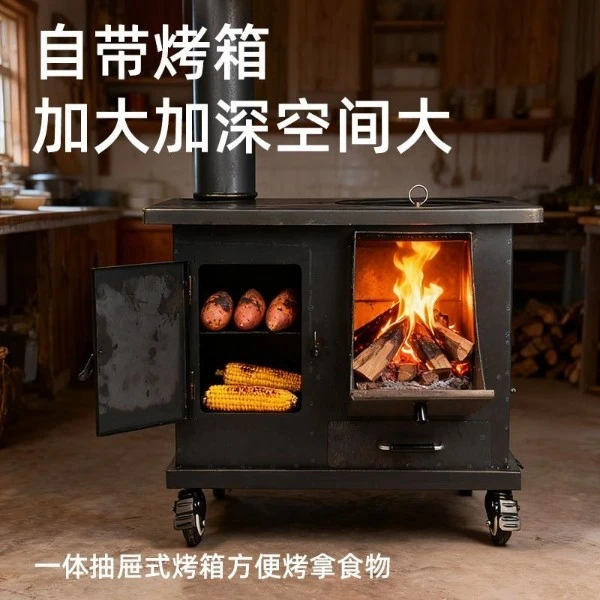 新型多功能移动农村冬天取暖炉柴煤两用木柴室内户外取暖家用无烟