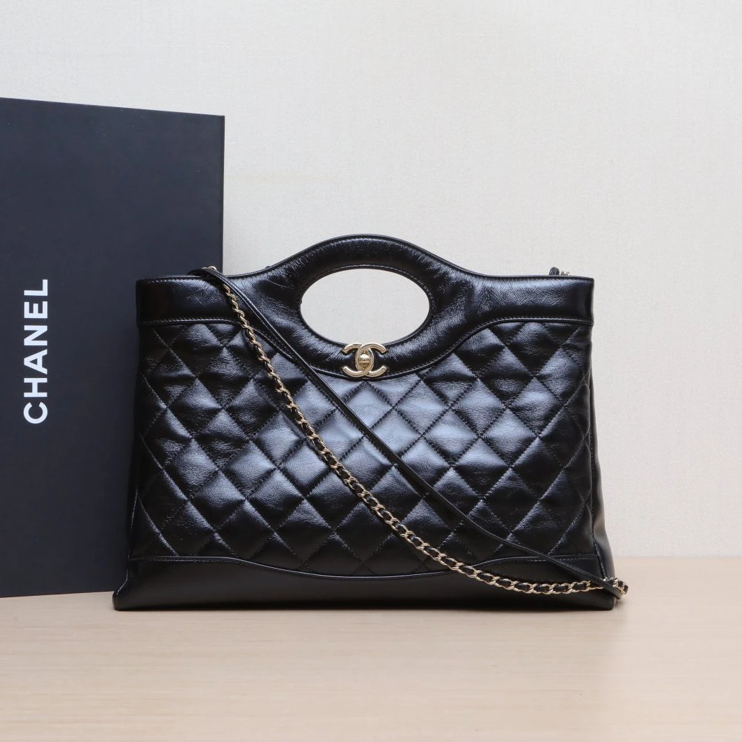 99新 Chanel/香奈儿 大头活动 31Bag 中号 横版 36cm 黑色包