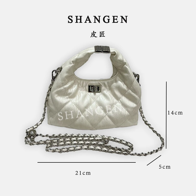 【南沙瑞熙】ZT-D7173-珍珠白-轻奢时尚女士新款手提单肩斜挎包
