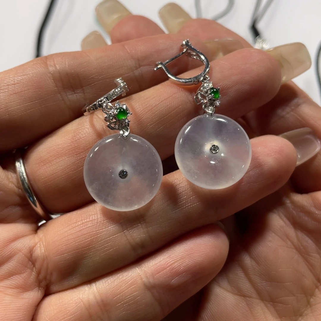 定制翡翠18K金镶嵌平安扣