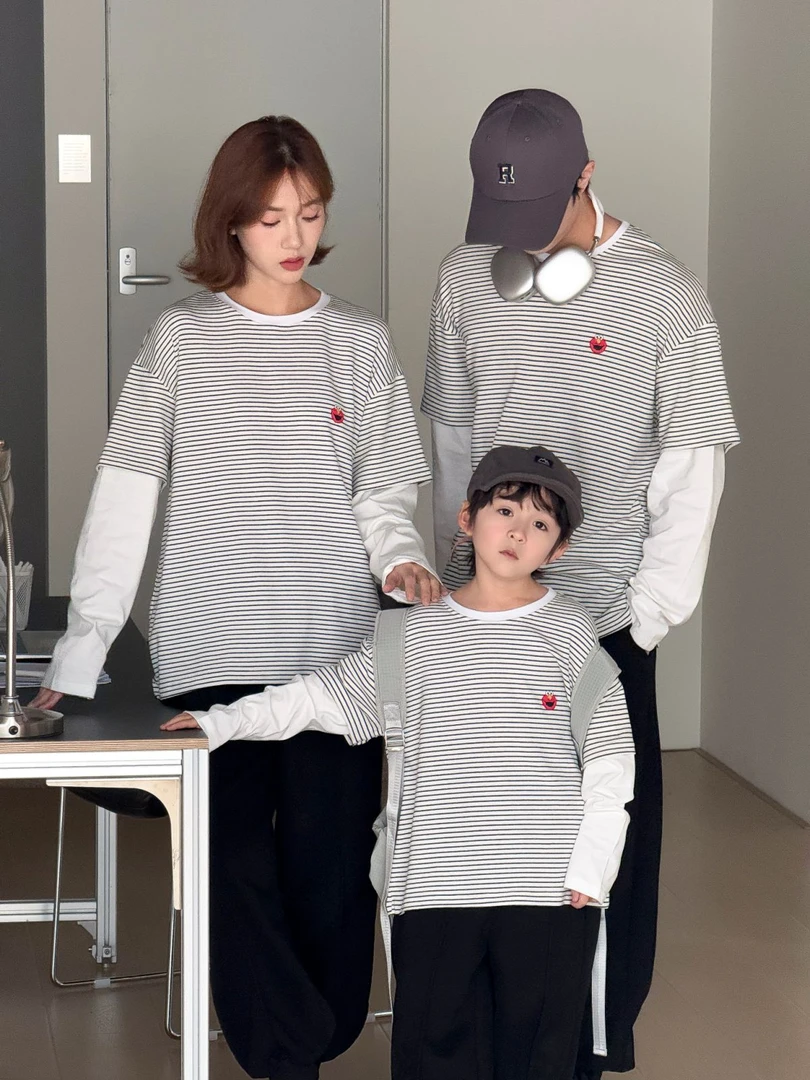 【四个姐专属】【顾奈】QZ709芝麻街条纹假两件卫衣