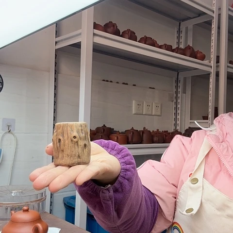 段泥镂空树桩盖置