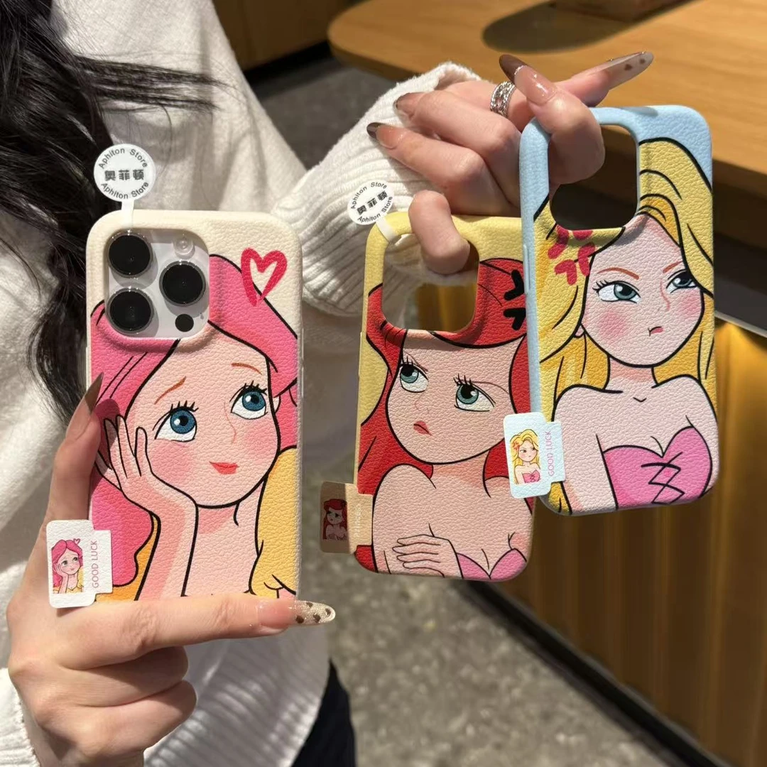 GGBond生气公主标签适用苹果17/16PRO皮纹手机壳小米vivo华为oppo