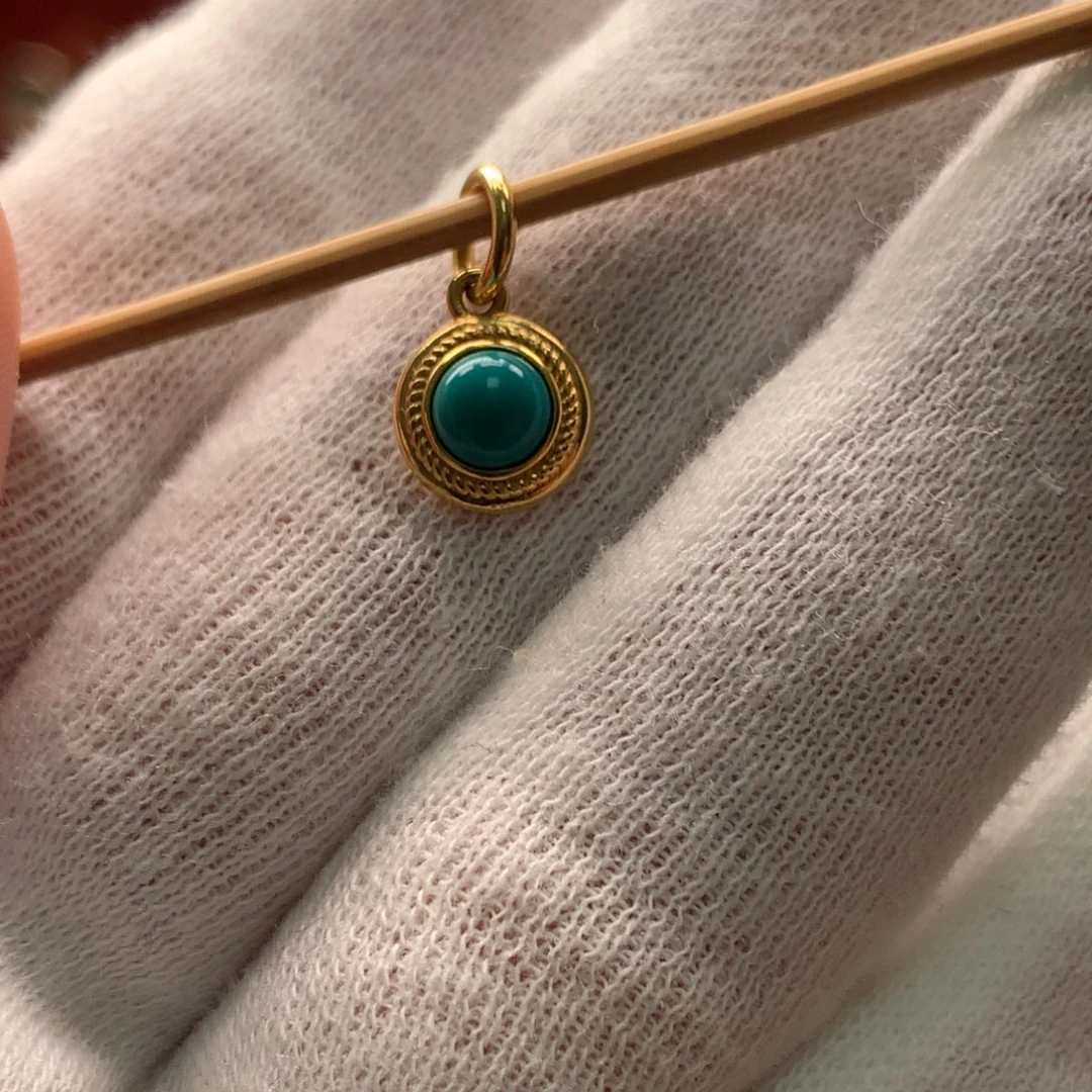 绿松石18K金镶嵌配饰