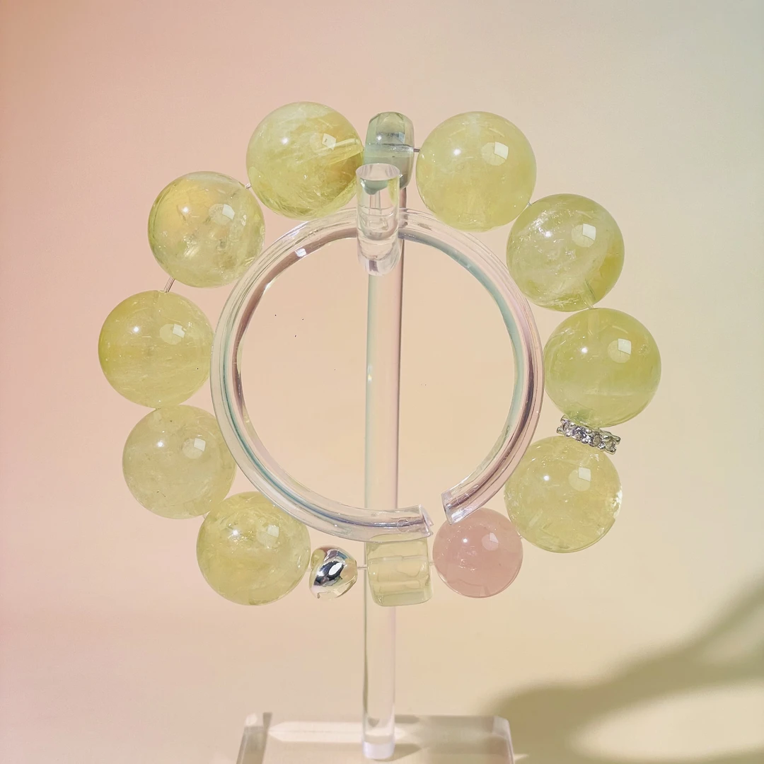 【1053 财满】黄水晶萤石粉晶手串9-18mm面小仙多样性发其一Z