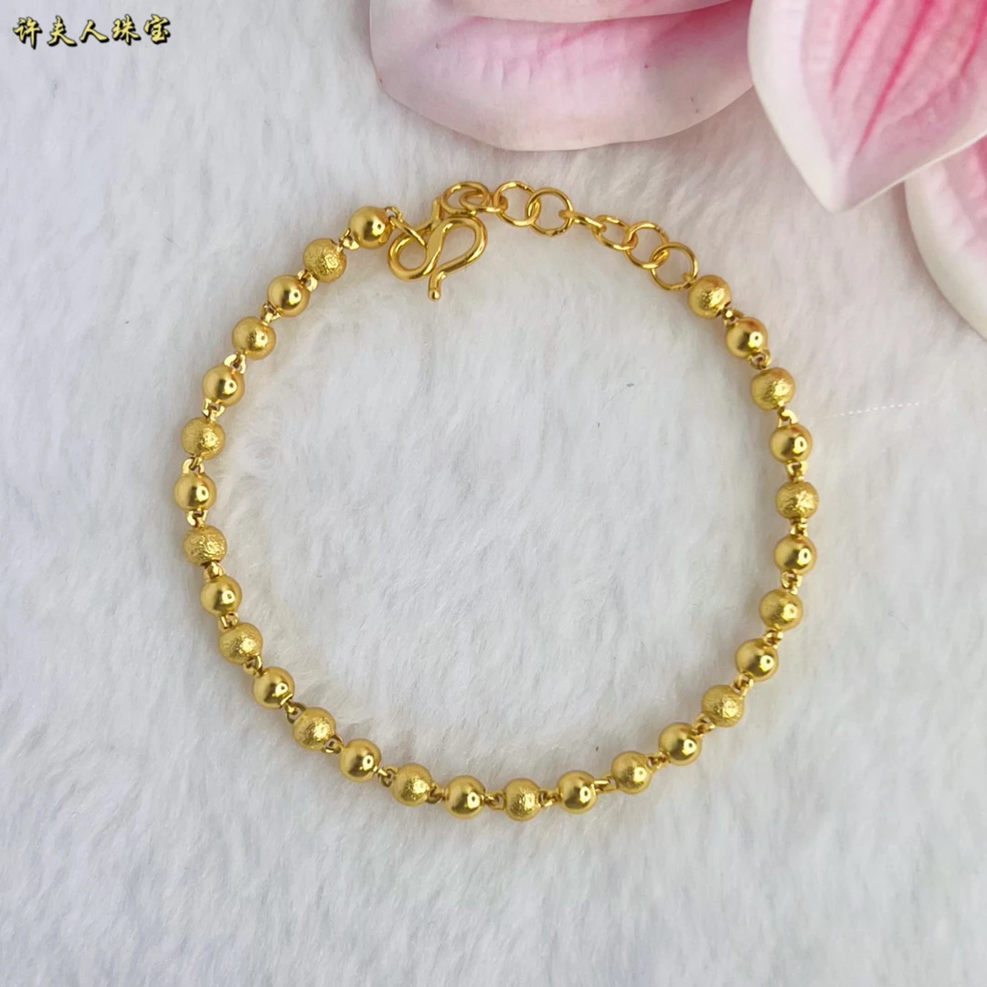 足银手链 足银  时尚百搭甜美 简约光珠手链