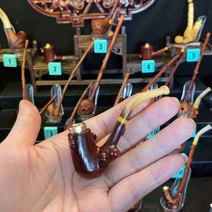 生***命大叶紫檀（黑酸枝木类）檬子木烟斗