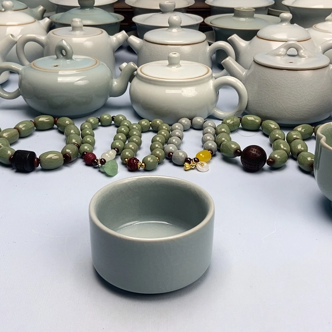 杯孤品天蓝马蹄杯原矿原釉原产地