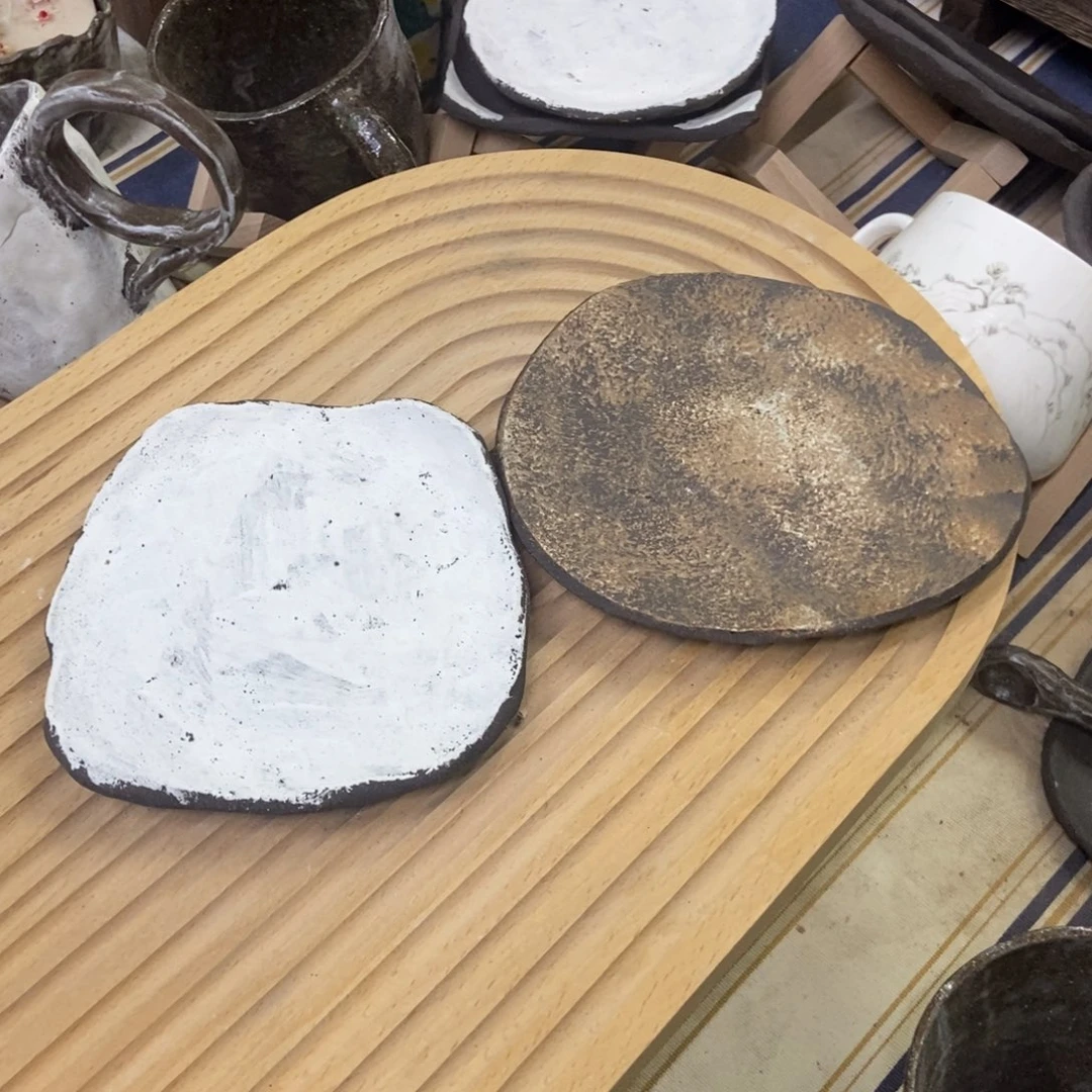 陶瓷手捏咖啡杯碟复古