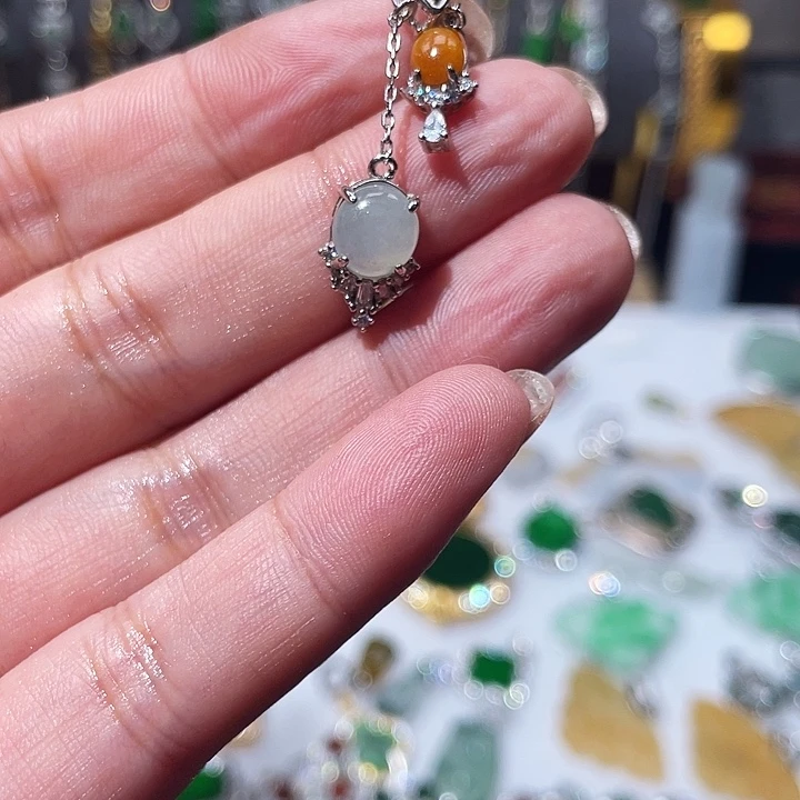 翡翠银S925镶嵌颈饰