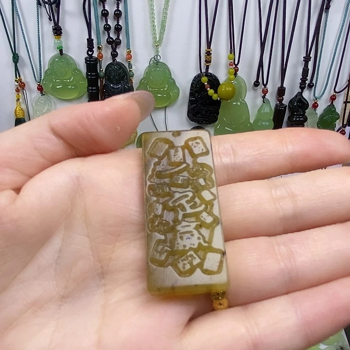 蛇纹石玉合金颈饰4