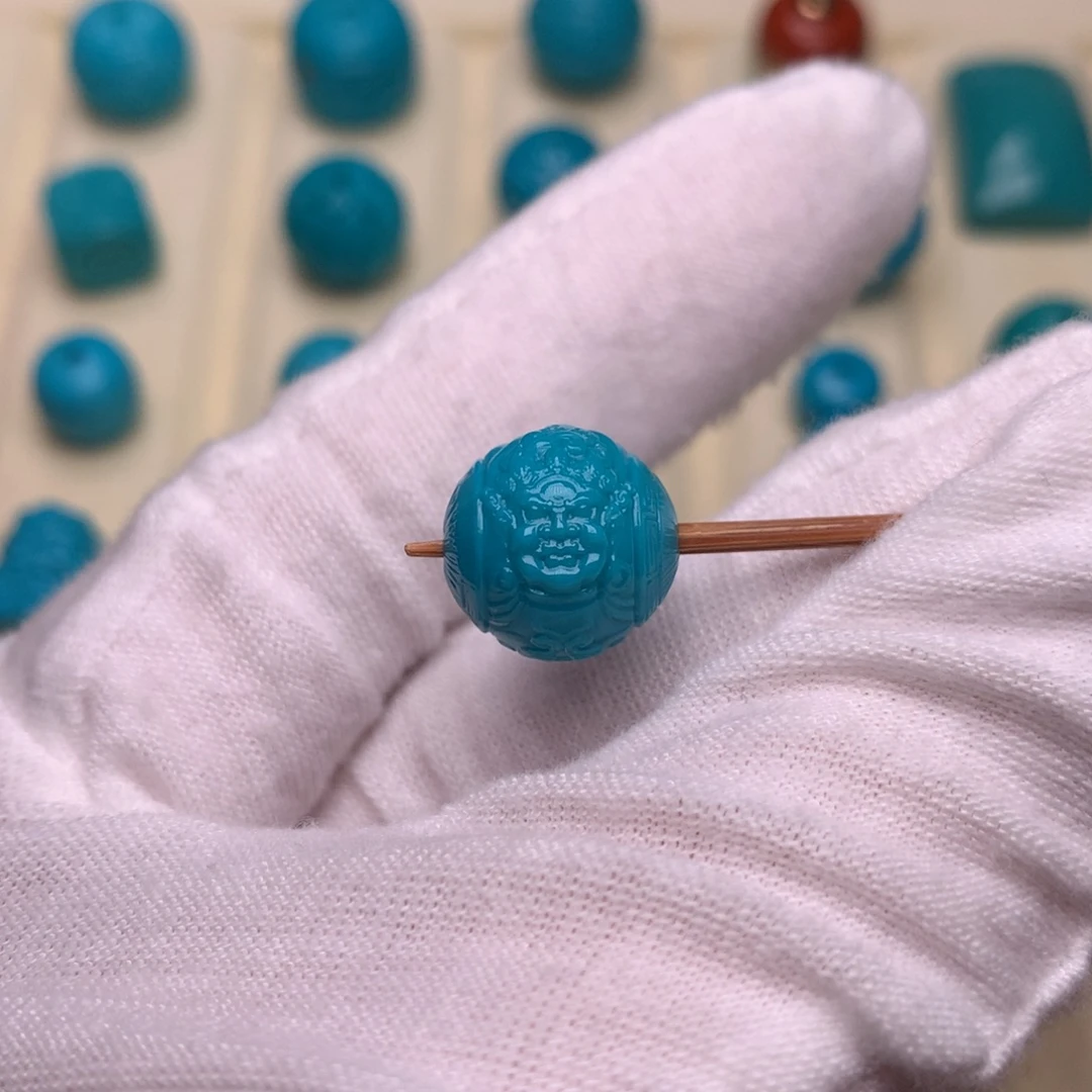 绿松石未镶嵌绿松石黄财神12.4