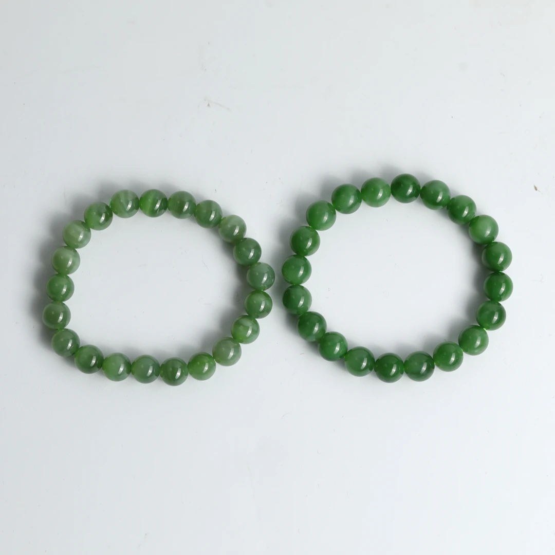 和田玉碧玉粉青猫眼手串多样性发货，发其一约10mm约30gY250430-01