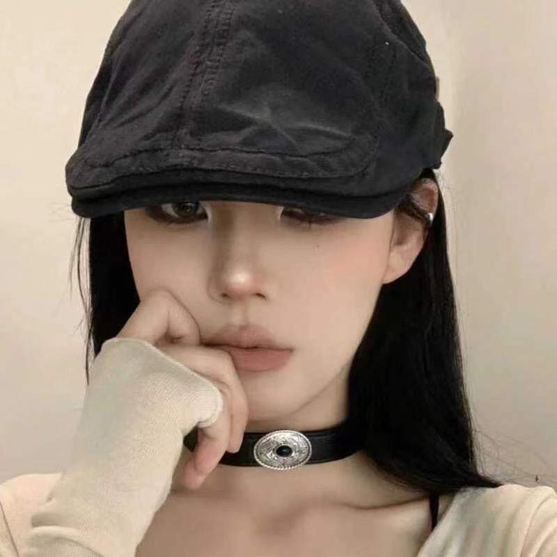 女英伦风复古前进帽鸭舌帽百搭报童帽小众显脸小文艺春秋帽子qt
