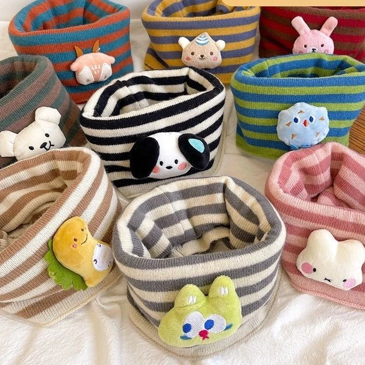 儿童针织围脖秋冬新款女孩保暖防风加厚护颈围巾男童宝宝毛线脖套