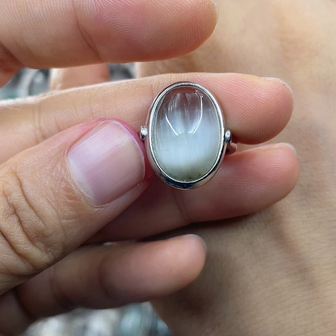 【闪购商品】银S925镶嵌珠宝半成品水晶戒指