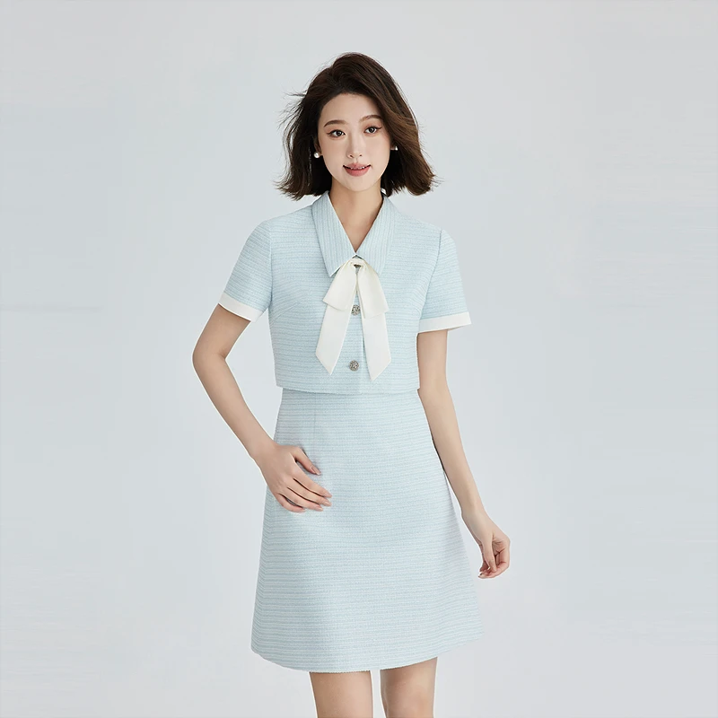 OBEG欧碧倩小香风假两件连衣裙50502505