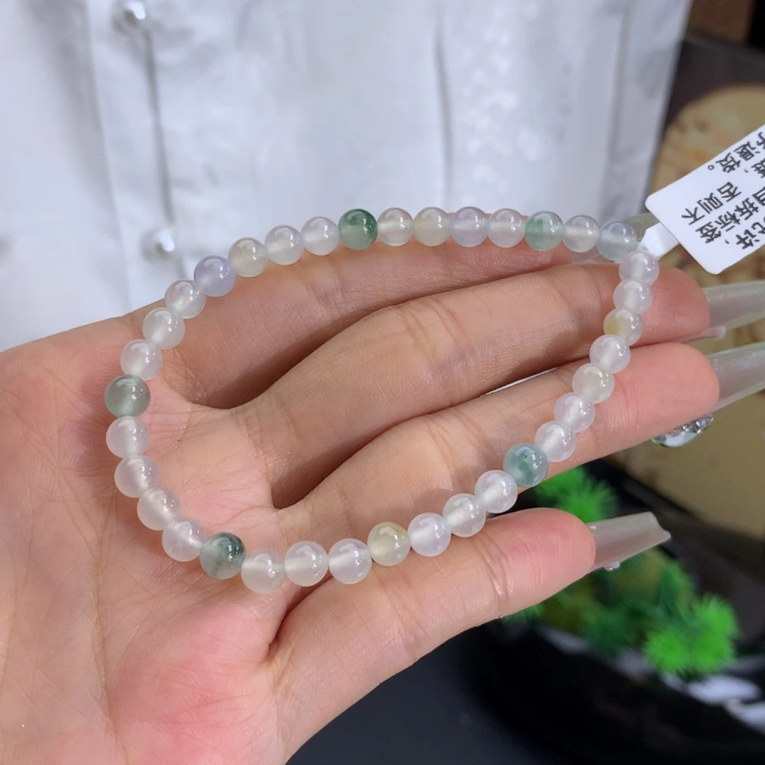未镶嵌手链翡翠卡5.2冰胶马卡龙手串
