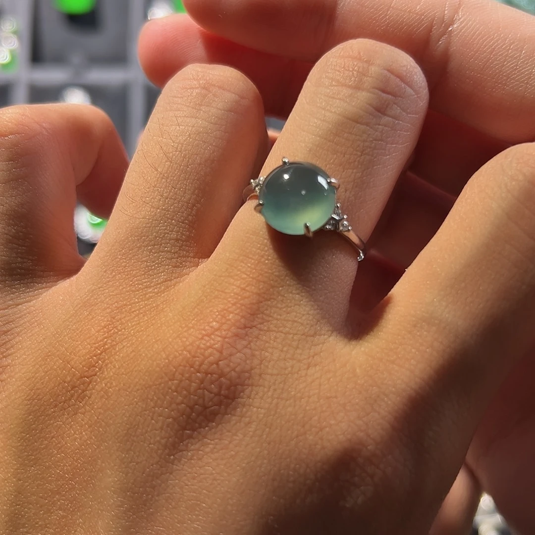 翡翠银S925镶嵌戒指