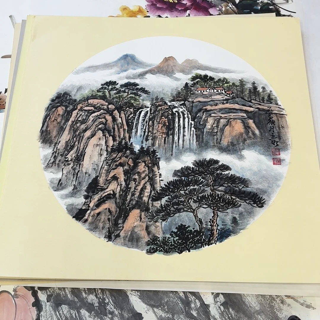 国画50.50卡纸画手绘作品