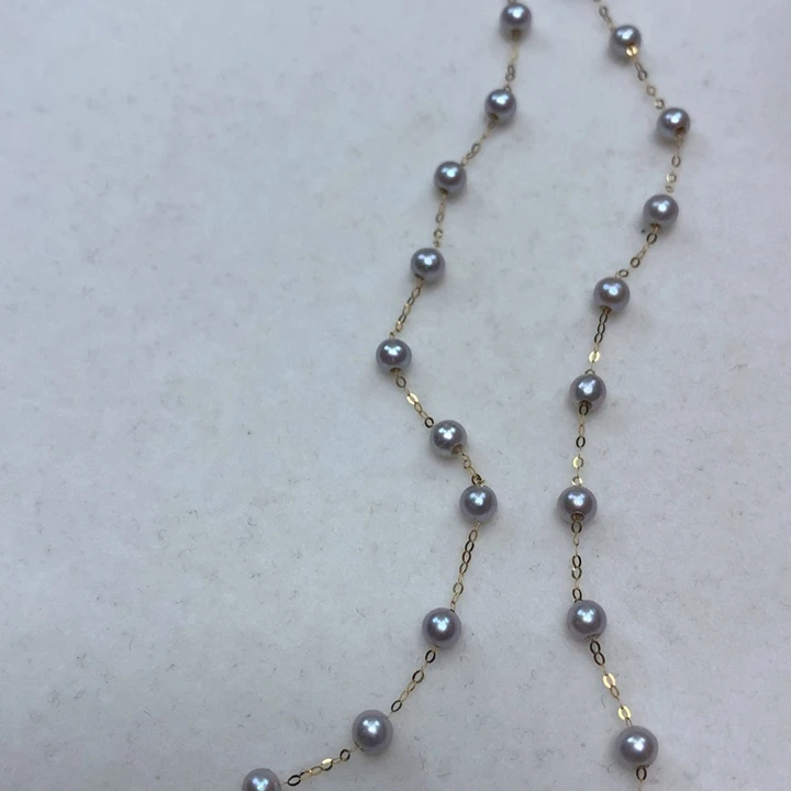 项链18K金镶嵌淡水珍珠