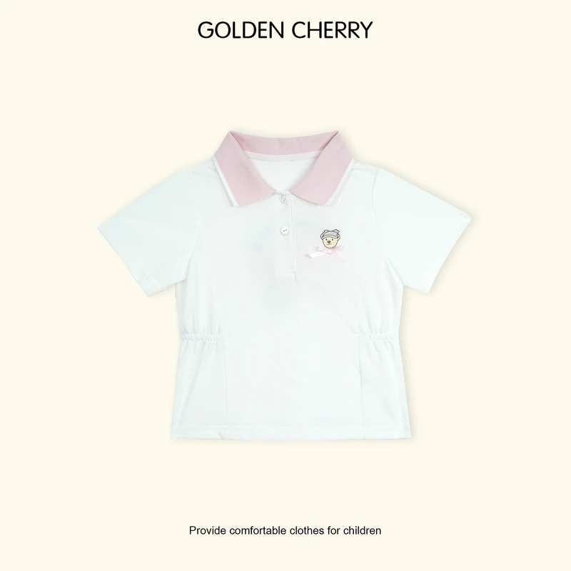 【金樱桃Golden cherry】小童翻领收腰两粒扣POLO衫32547