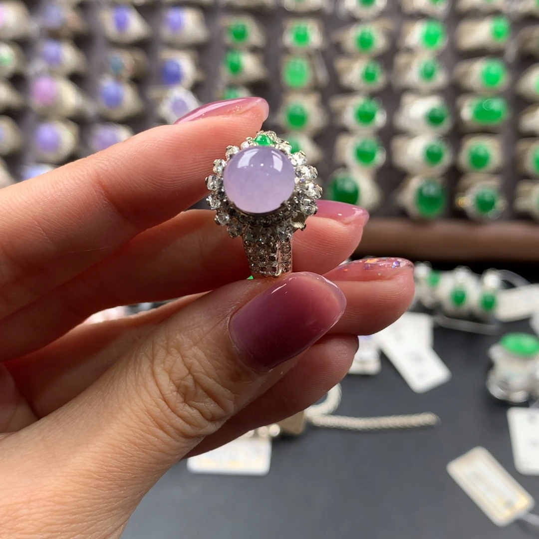 定制翡翠未镶嵌樱花粉