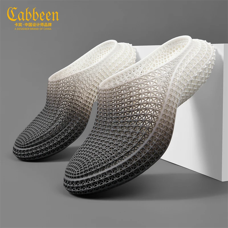 卡宾3D打印拖鞋2025秋季新品专柜同款正品设计师凉包头镂空半拖鞋
