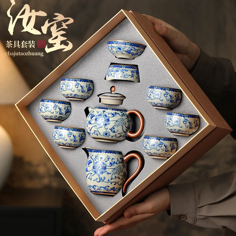 汝窑功夫茶具套装高档泡茶专用乔迁教师节实用礼物送人2025新款