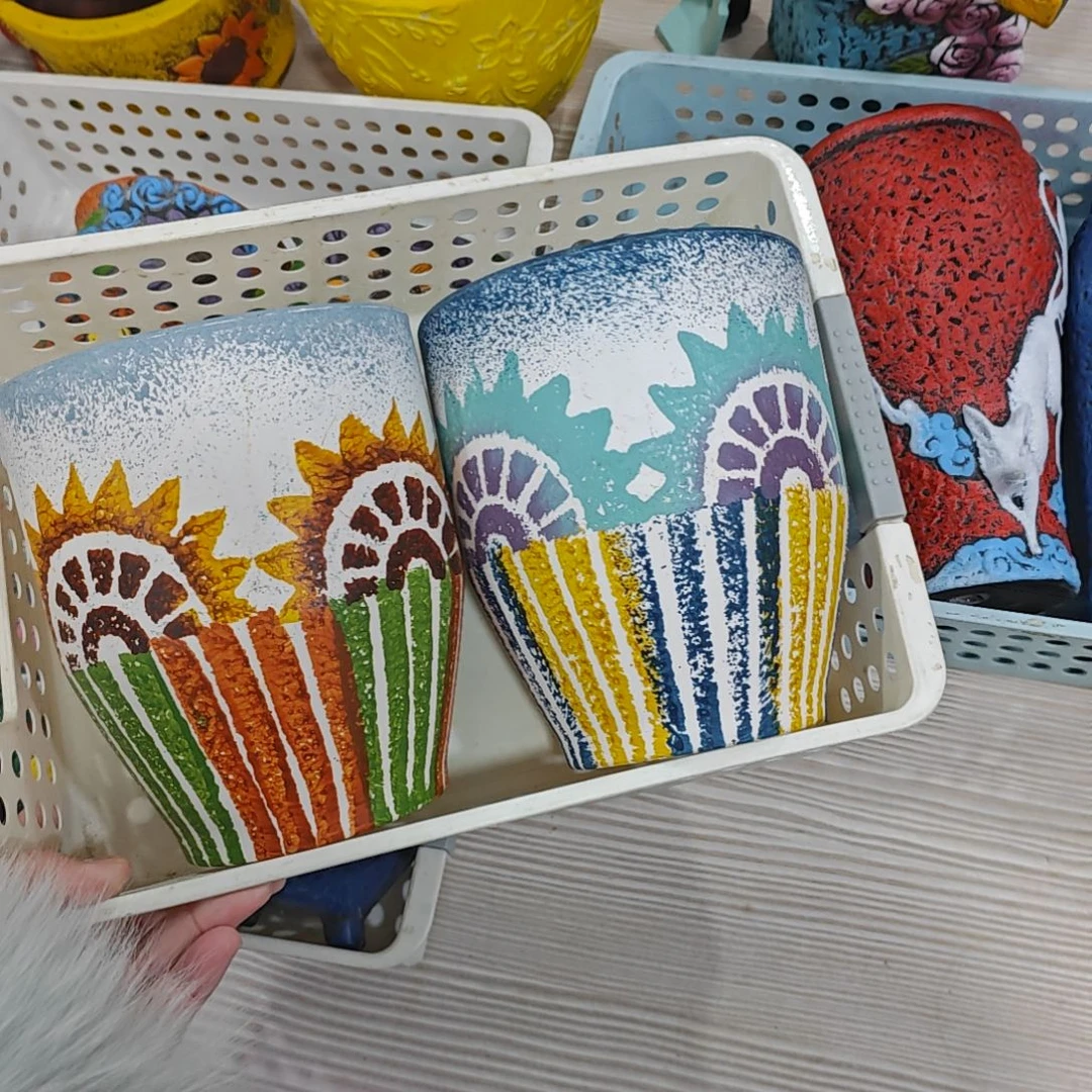 红陶吸水透气的白陶花盆凑满12发货