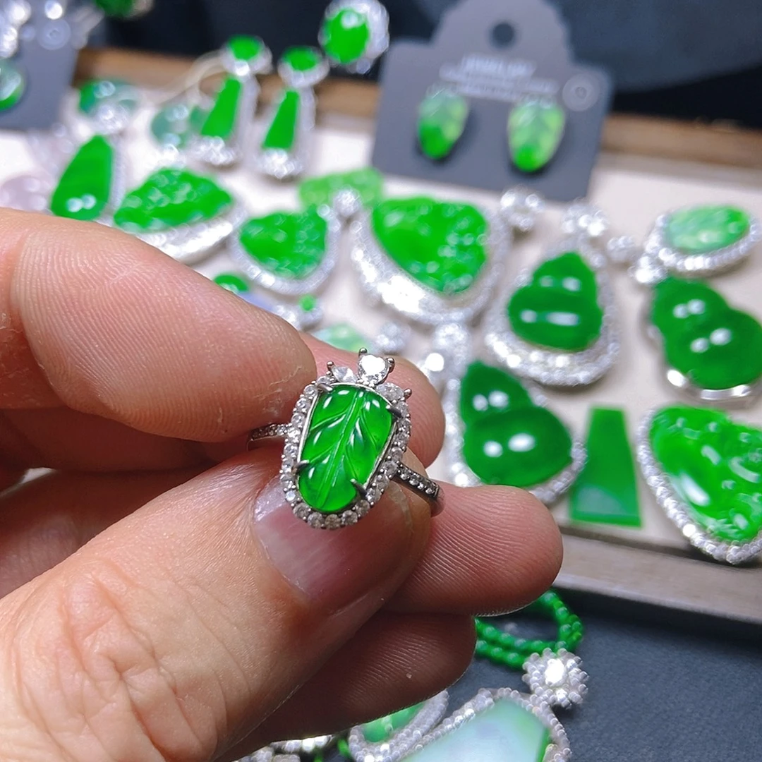 翡翠银S925镶嵌戒指739戒指