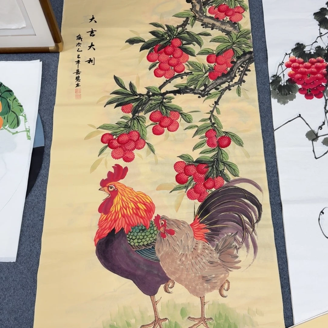 国画四尺尺寸70X140纯手绘作品