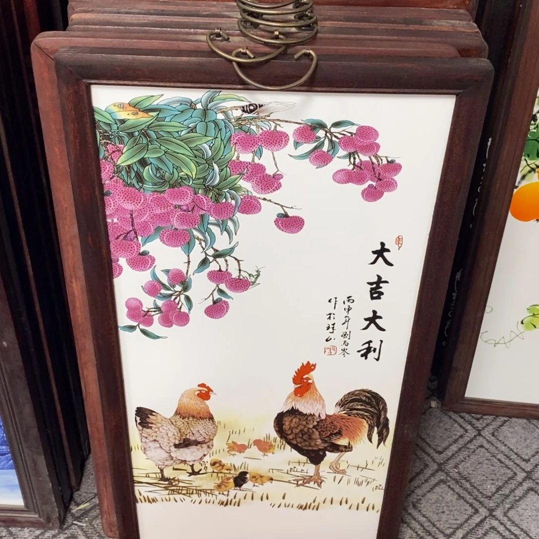 瓷片86*46*1景德镇瓷板画柴窑烧制