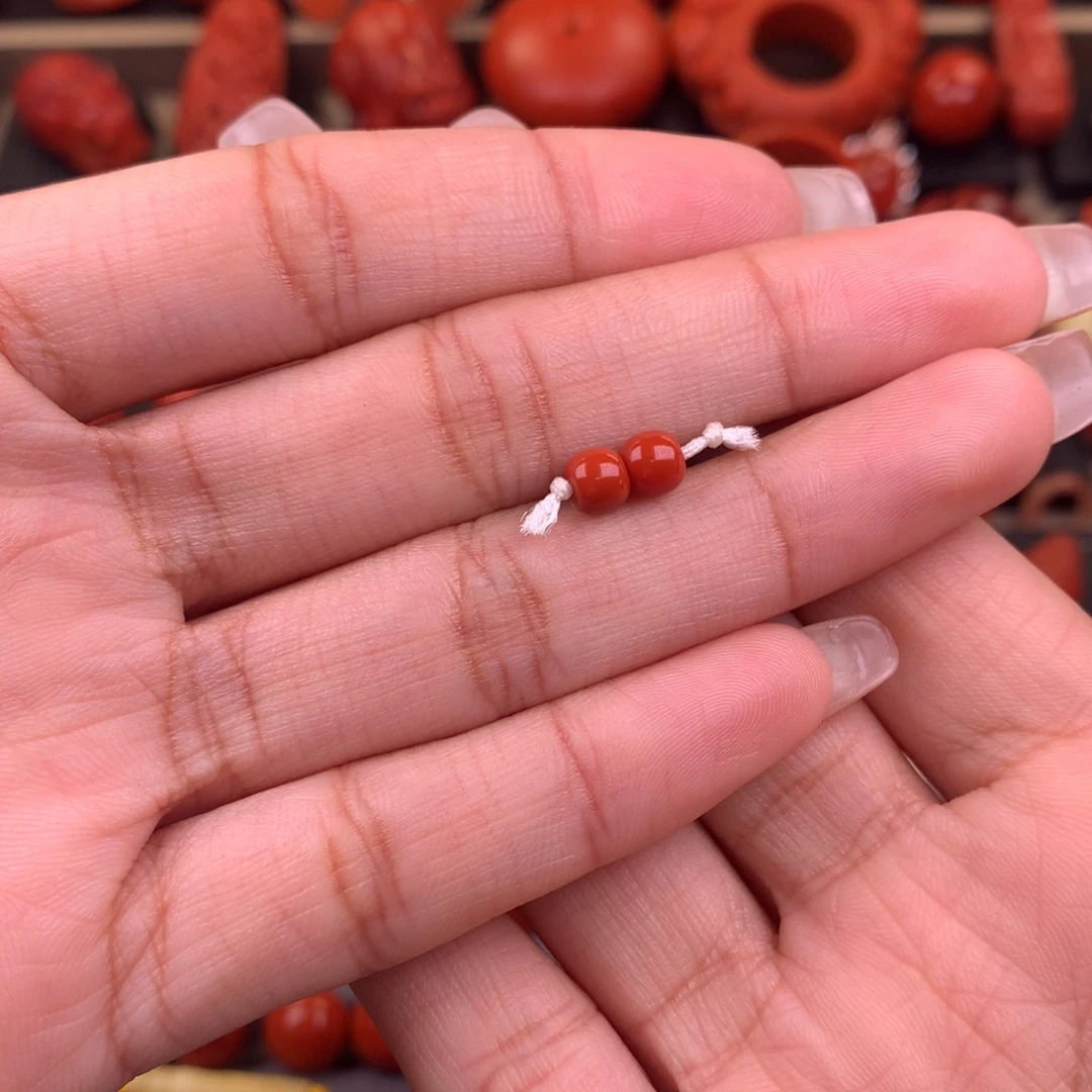 南红玛瑙未镶嵌老型对珠5