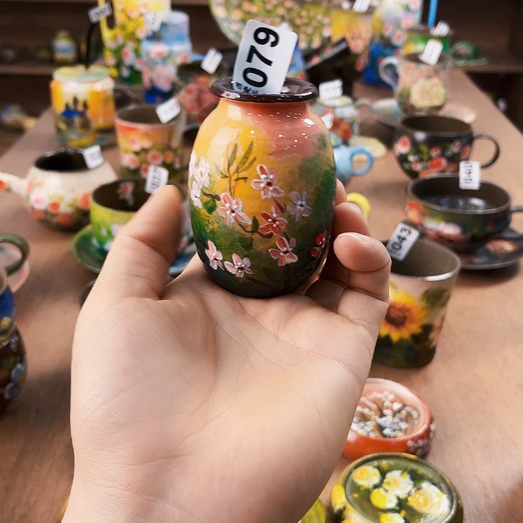 纯纯莫奈油画风花瓶