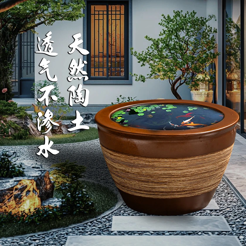 景德镇特大号方形鱼缸庭院门海适用养金鱼荷花睡莲缸
