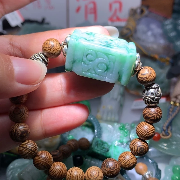 翡翠项链未镶嵌保真天然A货翡翠