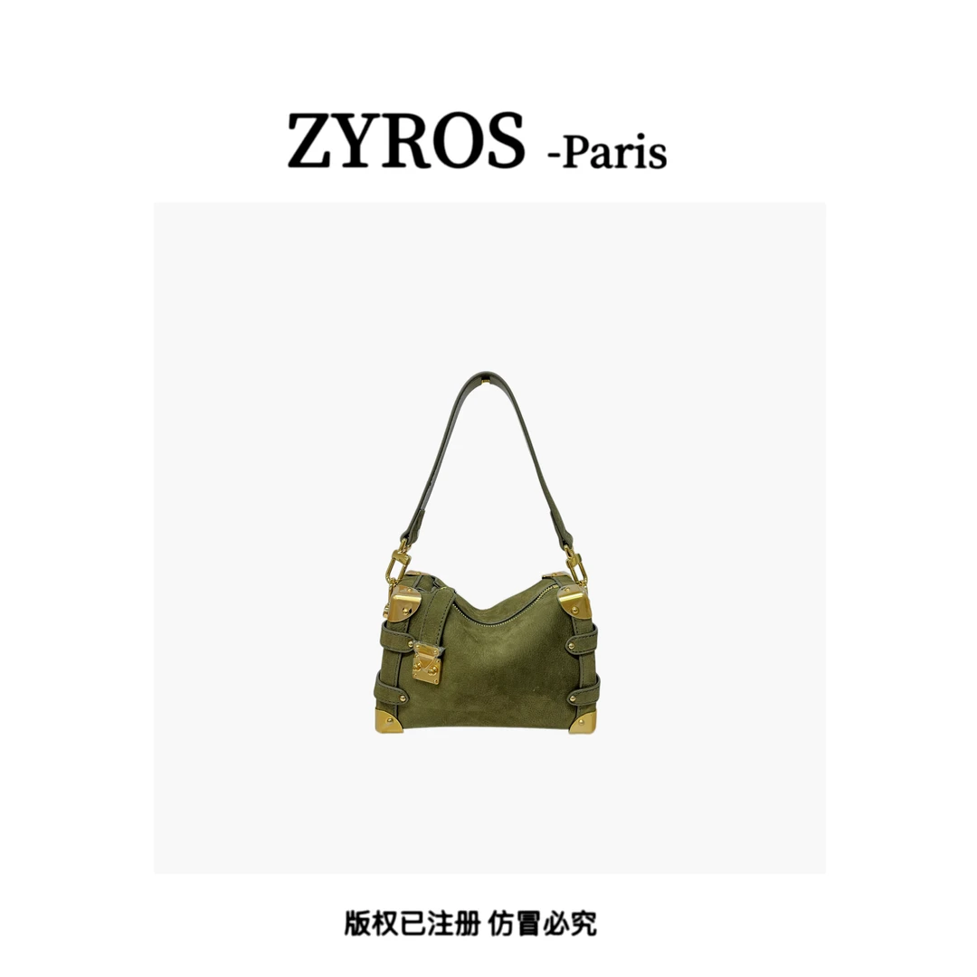 ZYROS/秋冬新款绿色轻奢休闲时尚百搭单肩斜跨通勤盒子包女Z365