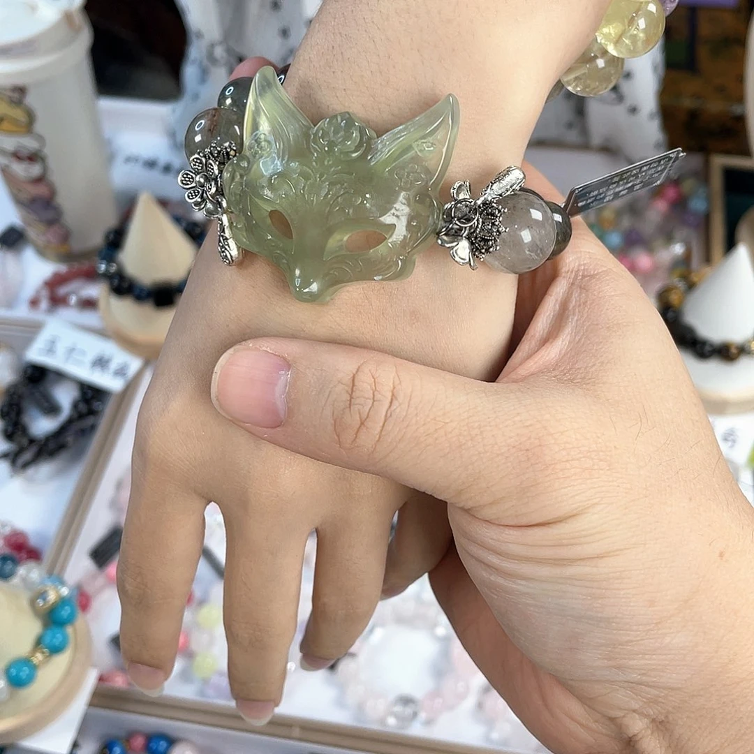 水晶手链银S925镀金镶嵌